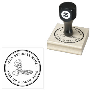 Sello De Caucho personalizado de pizza logotipo comercial grande