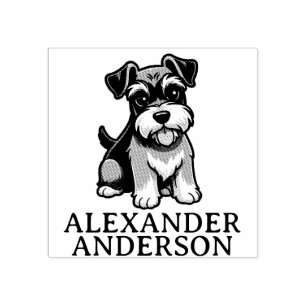 Sello De Caucho Personalizado de Schnauzer personalizado
