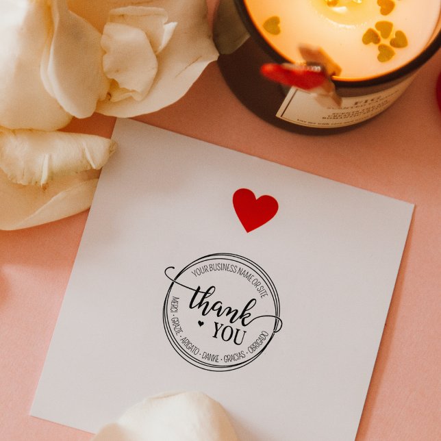 Sello De Caucho Personalizado de script de negocio Gracias (Subido por el creador)