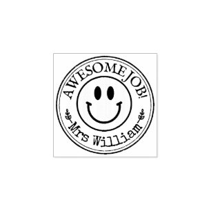 Sello De Caucho Personalizado de sonrisa educativa