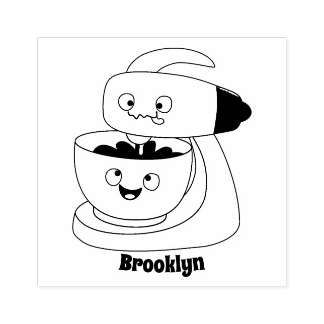 Sello De Caucho Personalizado de utensilios de cocina para mezclad (Impresión)