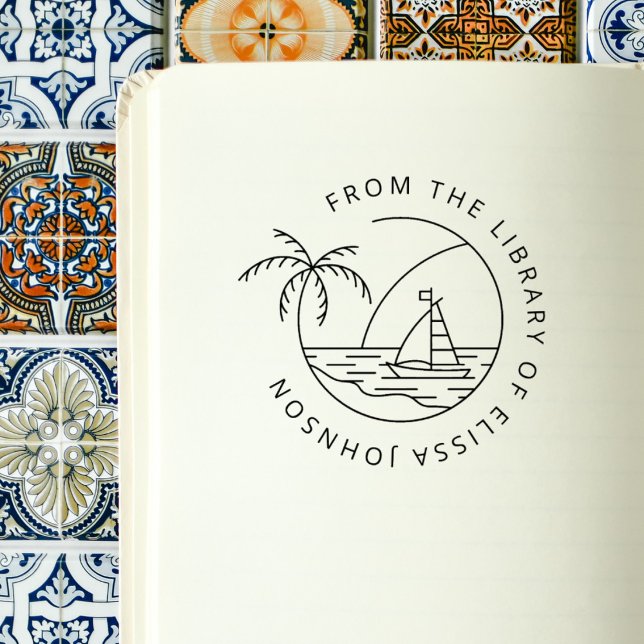 Sello De Caucho Personalizado De Verano Simple Palm Tree Desde Bib (Subido por el creador)