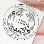 Sello De Caucho Personalizado Deco Ex Libris Bookplate con círculo<br><div class="desc">Añada un toque de personalización y elegancia a sus libros con este sello de goma de la placa de personalizado Ex Libris. Con un bonito diseño de círculo floral, este sello le permite imprimir su nombre y dirección, lo que lo convierte en perfecto para marcar sus queridos libros. Ideal para...</div>
