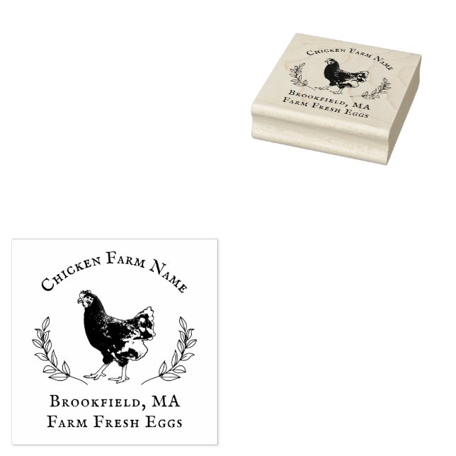 Sello De Caucho Personalizado del cártel de huevo de pollo de cort (Sellado)