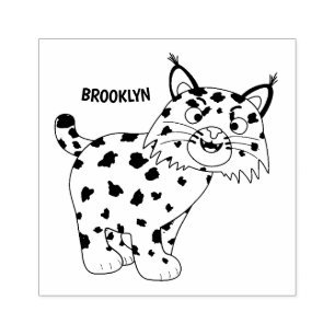 Sello De Caucho Personalizado del lince del bobcat medio