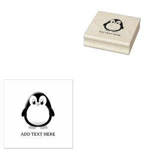 Sello De Caucho Personalizado del Personalizado de Pingüino Cute