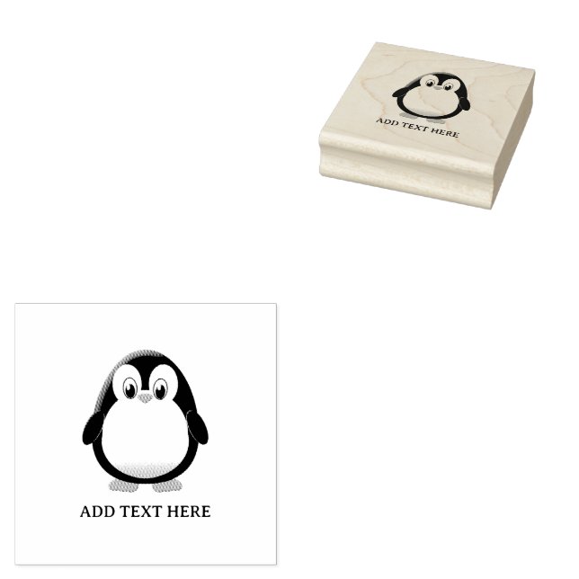 Sello De Caucho Personalizado del Personalizado de Pingüino Cute (Sellado)