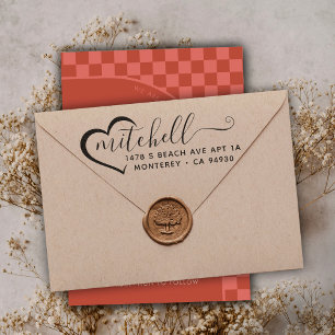 Sello De Caucho Personalizado Dirección de devolución Familia Cora