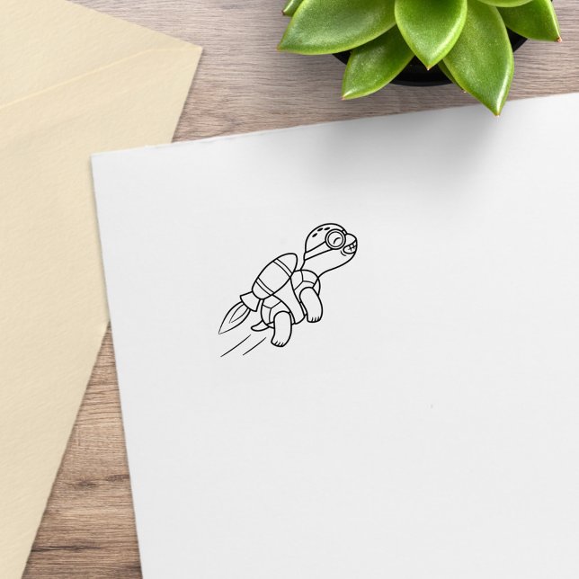 Sello De Caucho Personalizado divertida Jetpack Turtle 2 (Subido por el creador)