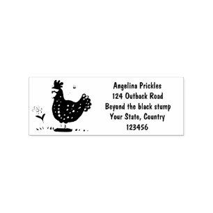 Sello De Caucho Personalizado divertido de pollo rústico y caprich