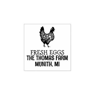 Sello De Caucho PERSONALIZADO Egg Carton Chicken Lover Gift