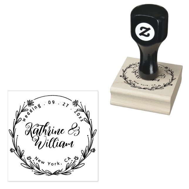 SELLO DE CAUCHO PERSONALIZADO ELEGANTE CÍRCULO FLORAL ELEGANTE BOD (Sellado)