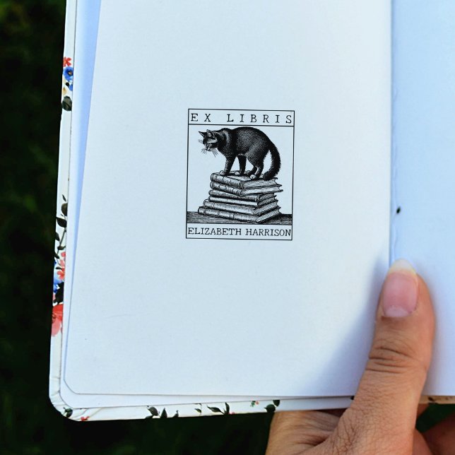 Sello De Caucho Personalizado Ex Libris Bookplate, libro de gatos  (Subido por el creador)