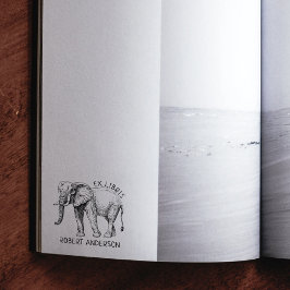 Sello De Caucho Personalizado Ex Libris, elefante