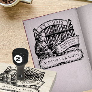 Sello De Caucho Personalizado Ex Libris Elegant Vintage Classic