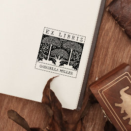 Sello De Caucho Personalizado Ex Libris, libro de árboles de época