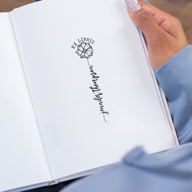 Sello De Caucho Personalizado Ex Libris, libro de flores manuscrit (Subido por el creador)