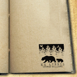 Sello De Caucho Personalizado Ex Libris, libro de osos forestales