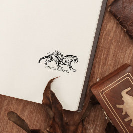 Sello De Caucho Personalizado Ex Libris, libro de tigres