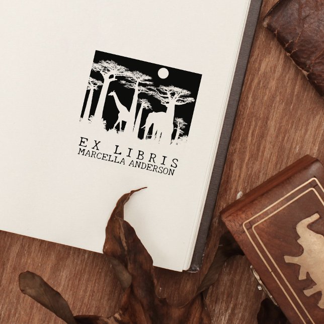 Sello De Caucho Personalizado Ex Libris, libro forestal de animale (Subido por el creador)