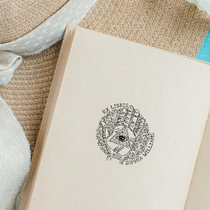 Sello De Caucho Personalizado Ex Libris, mano espiritual, libro Ha