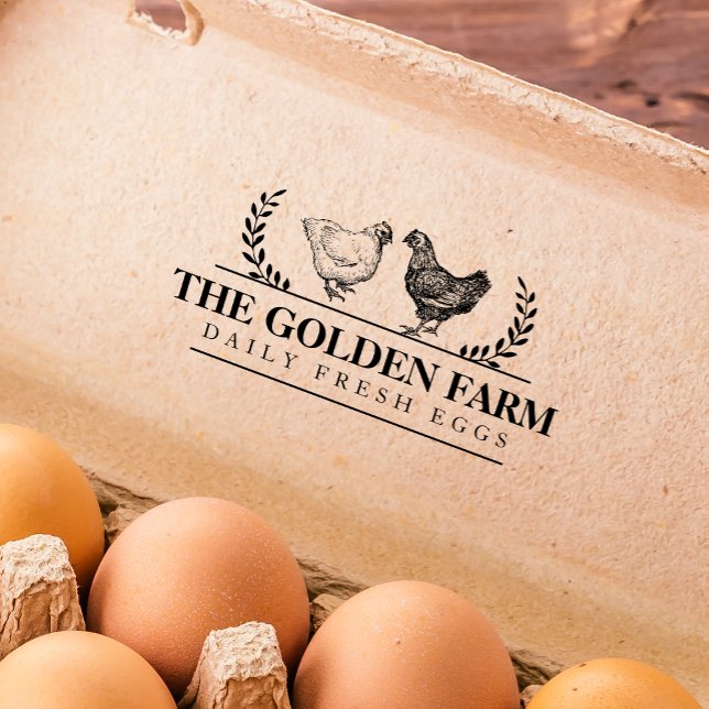 Sello De Caucho Personalizado Farmhouse Chicken Egg Business (Subido por el creador)