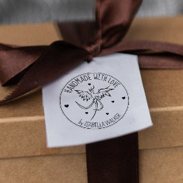 Sello De Caucho Personalizado Fénix moderno hecho a mano con amor,