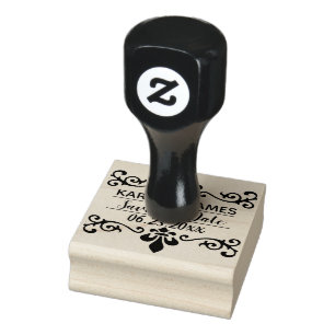 Sello De Caucho Personalizado. Flor de Lis. Reserva la fecha.