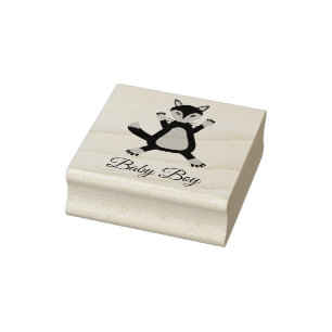 Sello De Caucho Personalizado Fox de Cute Blue Baby Boy
