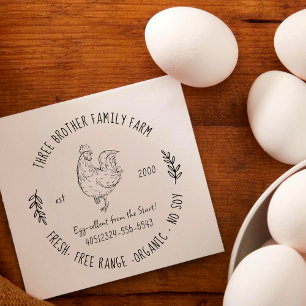Sello De Caucho Personalizado Fresh Eggs Homestead Contacto de g