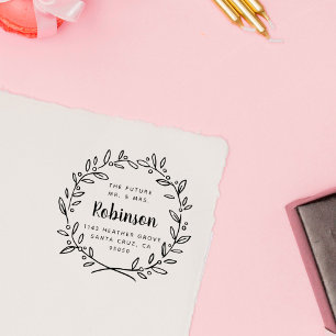 Sello De Caucho Personalizado Futuro Sr. y Sra. Boda de la direcci