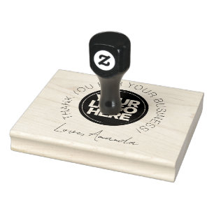 Sello De Caucho Personalizado Gracias Elegante Logotipo De Negocio