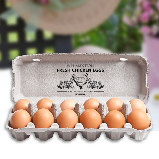 Sello De Caucho Personalizado Granja Huevos Frescos, Pequeña Empre (Subido por el creador)