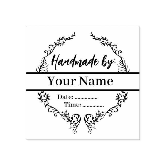 Sello De Caucho Personalizado Handmade por (Impresión)