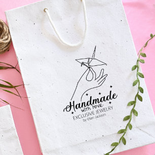 Sello De Caucho Personalizado hecho a mano con amor de gran tamaño