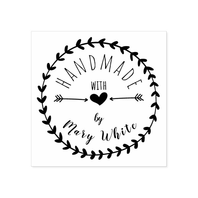 Sello De Caucho Personalizado hecho a mano con el corazón de amor  (Impresión)