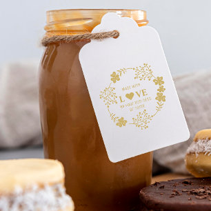 Sello De Caucho Personalizado hecho con amor Cita Flores Garland