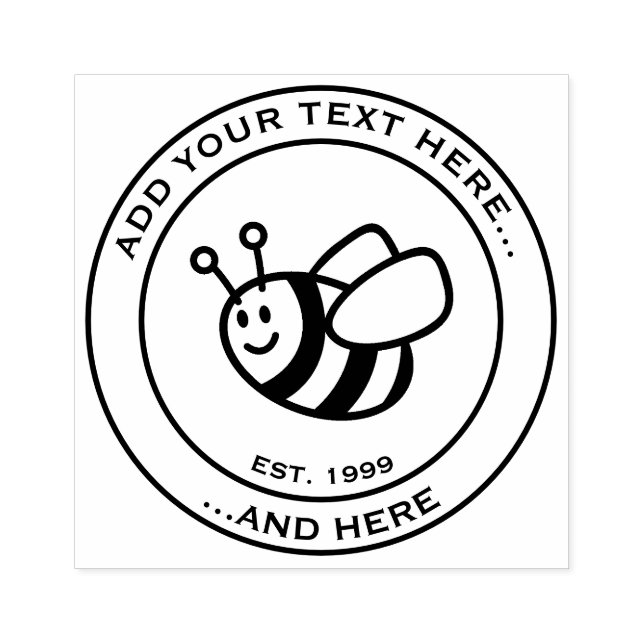Sello De Caucho Personalizado Honeybee (Impresión)