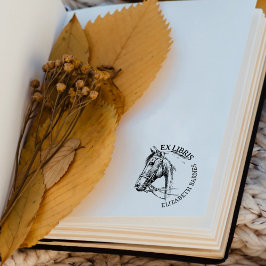 Sello De Caucho Personalizado Horse Ex Libris, Libro