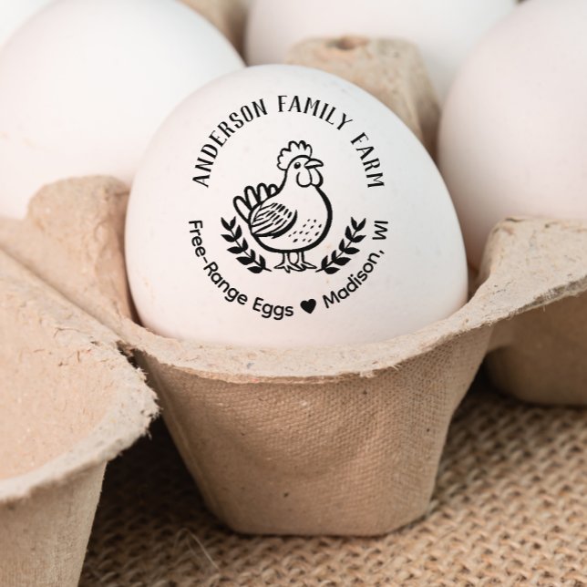 Sello De Caucho Personalizado Huevos Frescos Familia Granja Cute P (Subido por el creador)