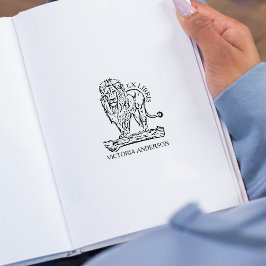 Sello De Caucho Personalizado Leon Ex Libris Bookplate