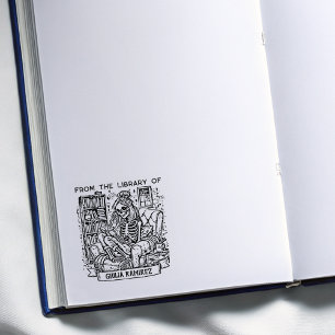 Sello De Caucho Personalizado Library Skull