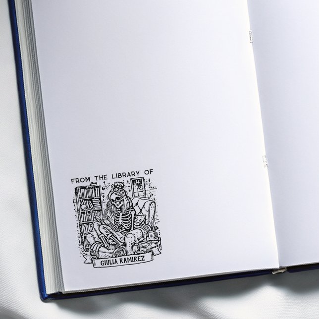 Sello De Caucho Personalizado Library Skull (Subido por el creador)