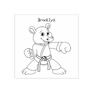 Sello De Caucho Personalizado lindo rhino kung fu personalizado