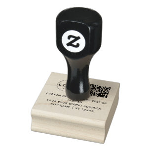 Sello De Caucho Personalizado logotipo comercial Código Qr y direc