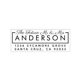 Sello De Caucho Personalizado Modern "The Future Mr & Mrs"