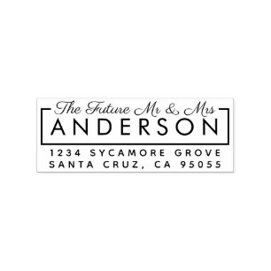 Sello De Caucho Personalizado Modern "The Future Mr & Mrs"
