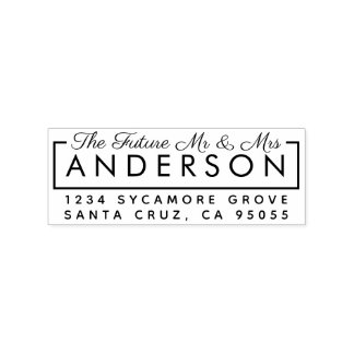 Sello De Caucho Personalizado Modern "The Future Mr & Mrs"