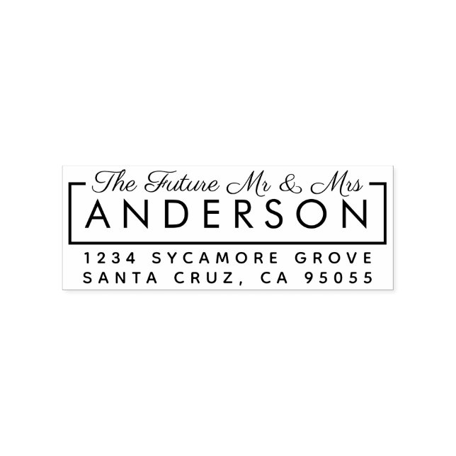 Sello De Caucho Personalizado Modern "The Future Mr & Mrs" (Impresión)