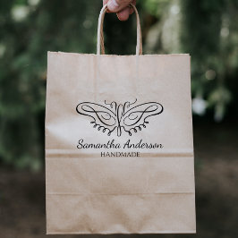 Sello De Caucho Personalizado moderno de mariposa hecho a mano gra